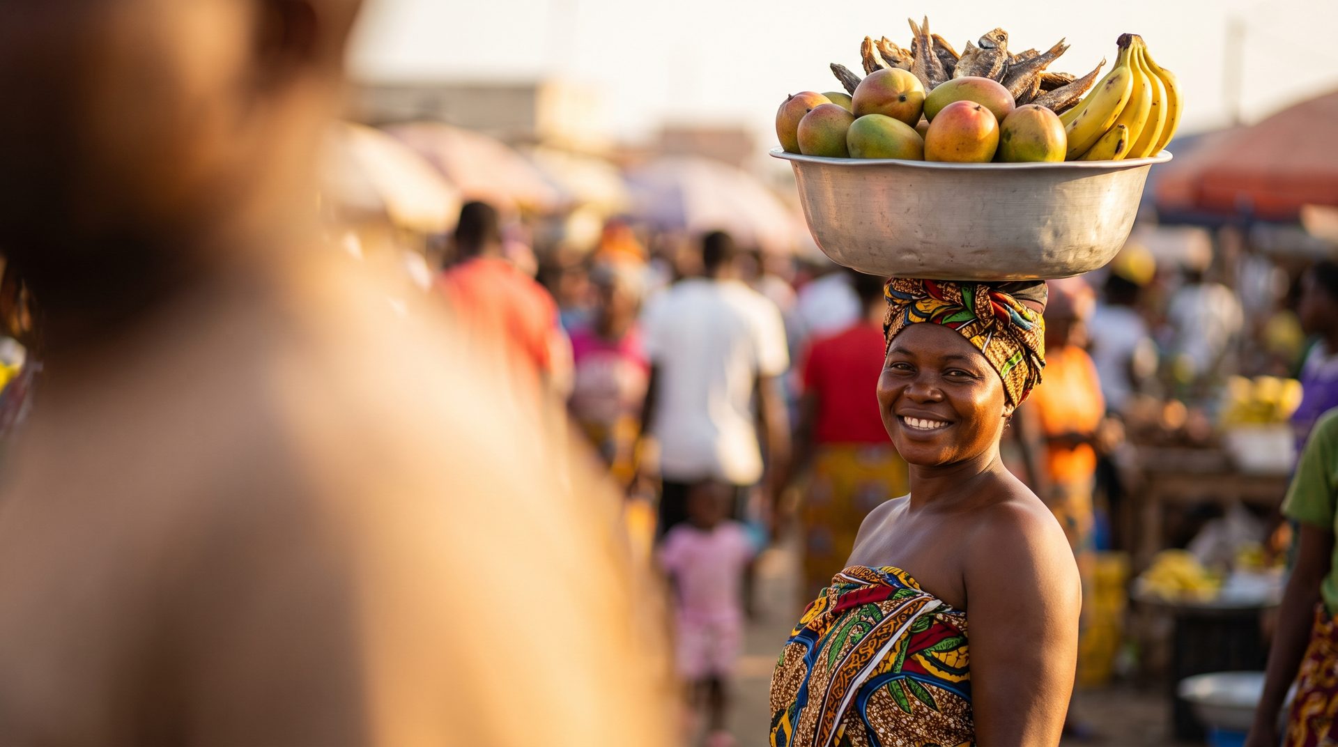 Zungueira no mercado em Luanda